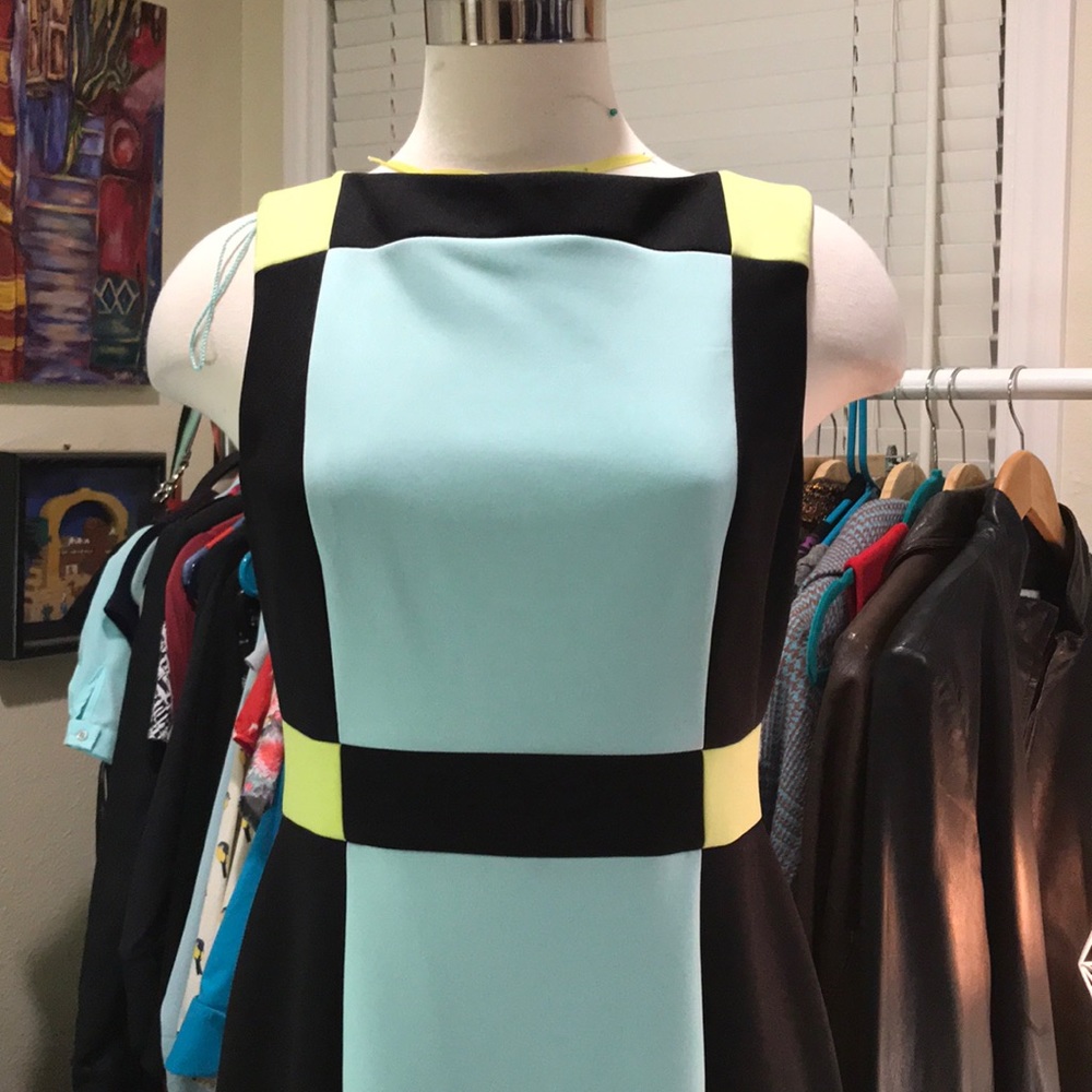 Maggy London scuba colorblock sheath dress